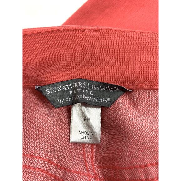 Signature Slimming Womens Jeans Size 6 P‎ Red Skinny Stretch - Picture 3 of 8